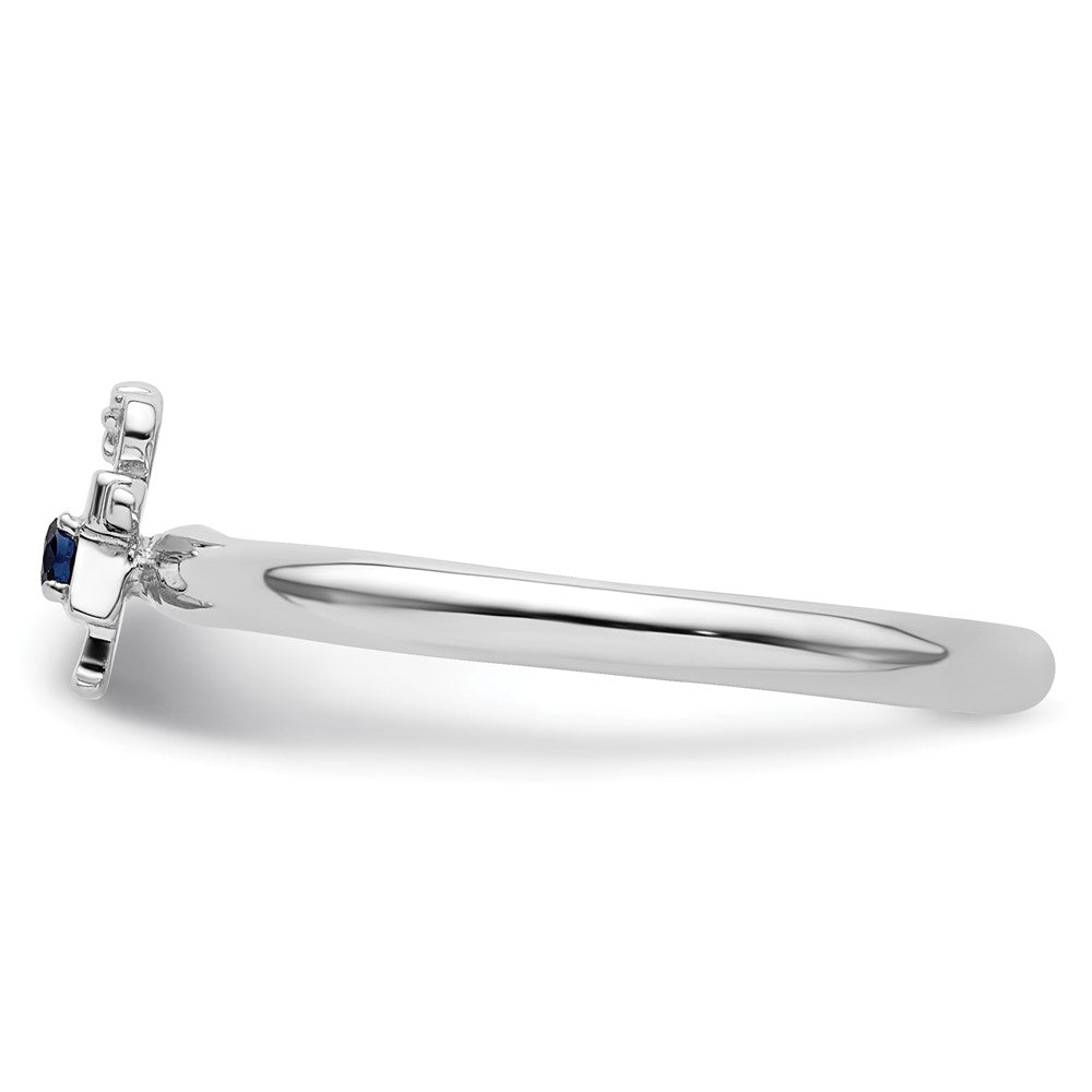 Sterling Silver Stackable Expressions Rhodium Cr. Sapp Girl Ring