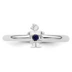 Sterling Silver Stackable Expressions Rhodium Cr. Sapp Girl Ring