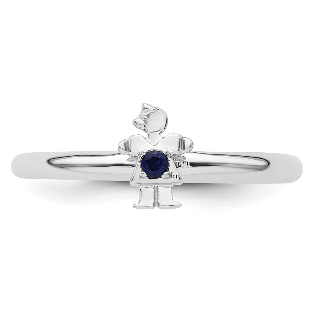 Sterling Silver Stackable Expressions Rhodium Cr. Sapp Girl Ring