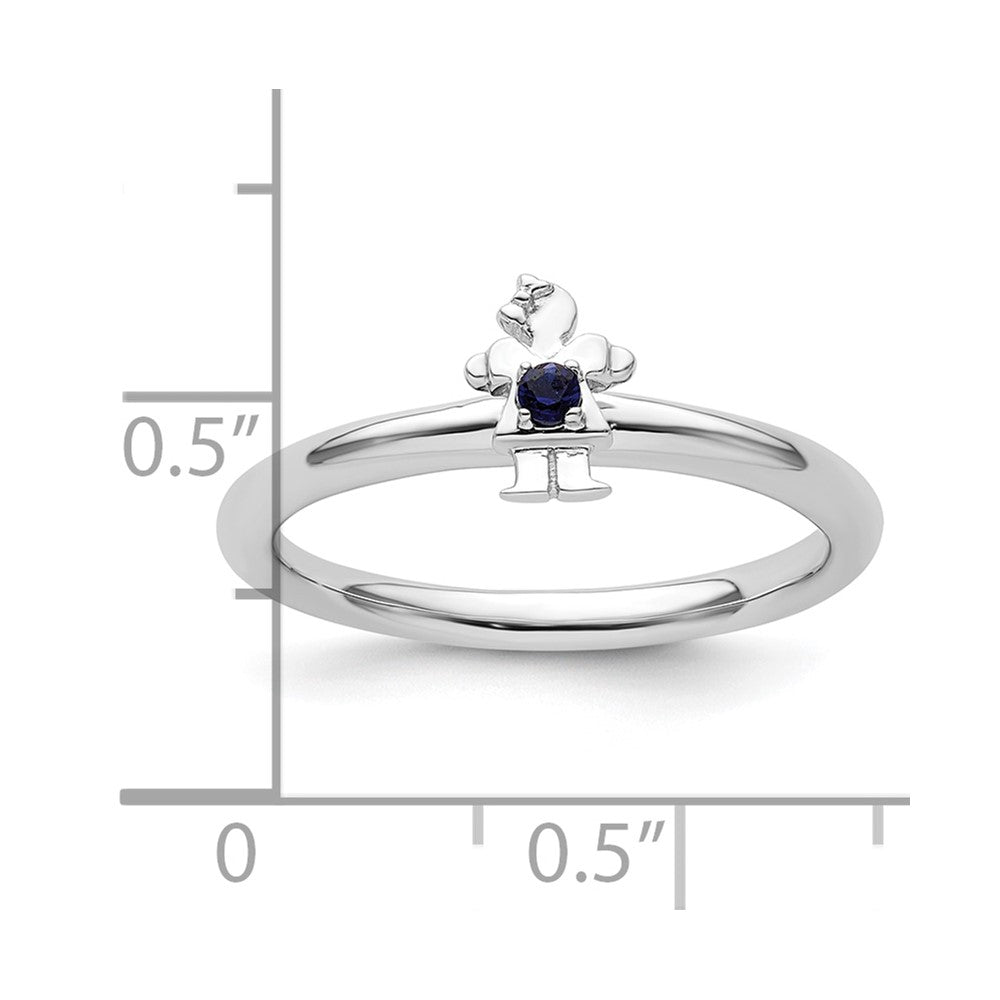 Sterling Silver Stackable Expressions Rhodium Cr. Sapp Girl Ring