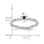 Sterling Silver Stackable Expressions Rhodium Cr. Sapp Girl Ring
