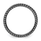 Sterling Silver Stackable Expressions Black-plated Twisted Ring