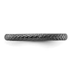 Sterling Silver Stackable Expressions Black-plated Cable Ring