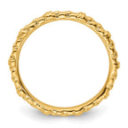 Sterling Silver Stackable Expressions Gold-plated Cable Ring