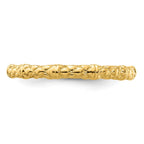 Sterling Silver Stackable Expressions Gold-plated Cable Ring