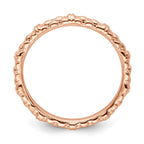 Sterling Silver Stackable Expressions Pink-plated Cable Ring