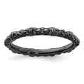 Sterling Silver Stackable Expressions Black-plated Cable Ring