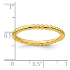 Sterling Silver Stackable Expressions Gold-plated Beaded Ring