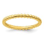Sterling Silver Stackable Expressions Gold-plated Beaded Ring