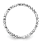 Sterling Silver Stackable Expressions Rhodium Beaded Ring