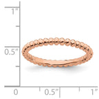 Sterling Silver Stackable Expressions Pink-plated Beaded Ring