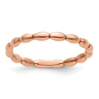 Sterling Silver Stackable Expressions Pink-plated Rice Ring