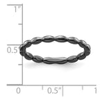 Sterling Silver Stackable Expressions Black-plated Rice Ring