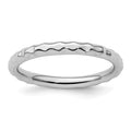 Sterling Silver Stackable Expressions Rhodium Hammered Ring