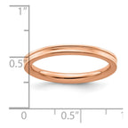Sterling Silver Stackable Expressions Pink-plated Grooved Ring