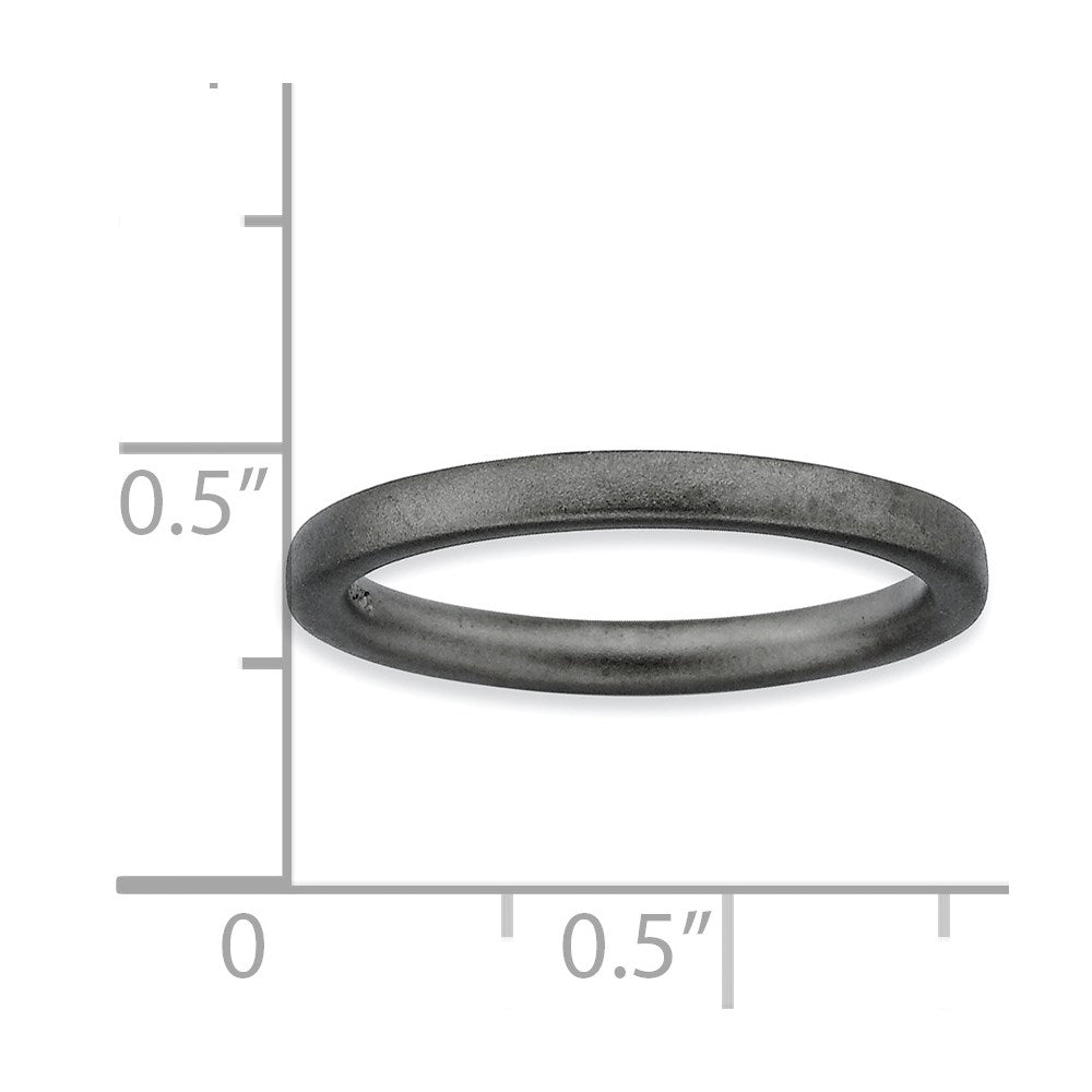 Sterling Silver Stackable Expressions Black-plated Satin Ring