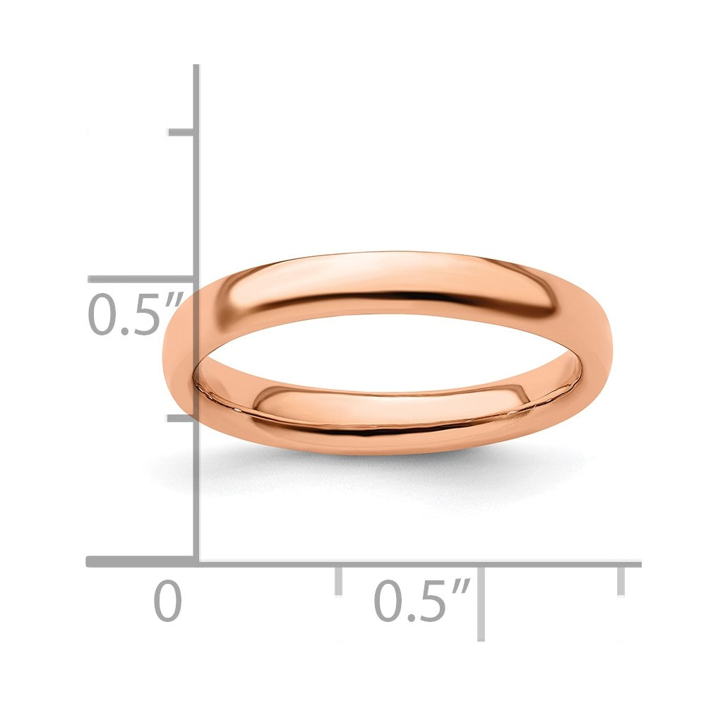 Sterling Silver Stackable Expressions Pink-plated Polished Ring