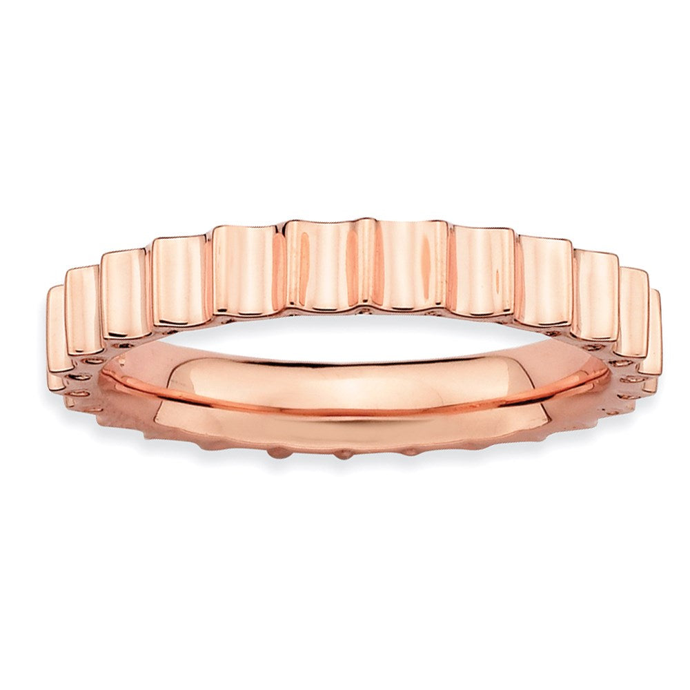 Sterling Silver Stackable Expressions Pink-plated Ring