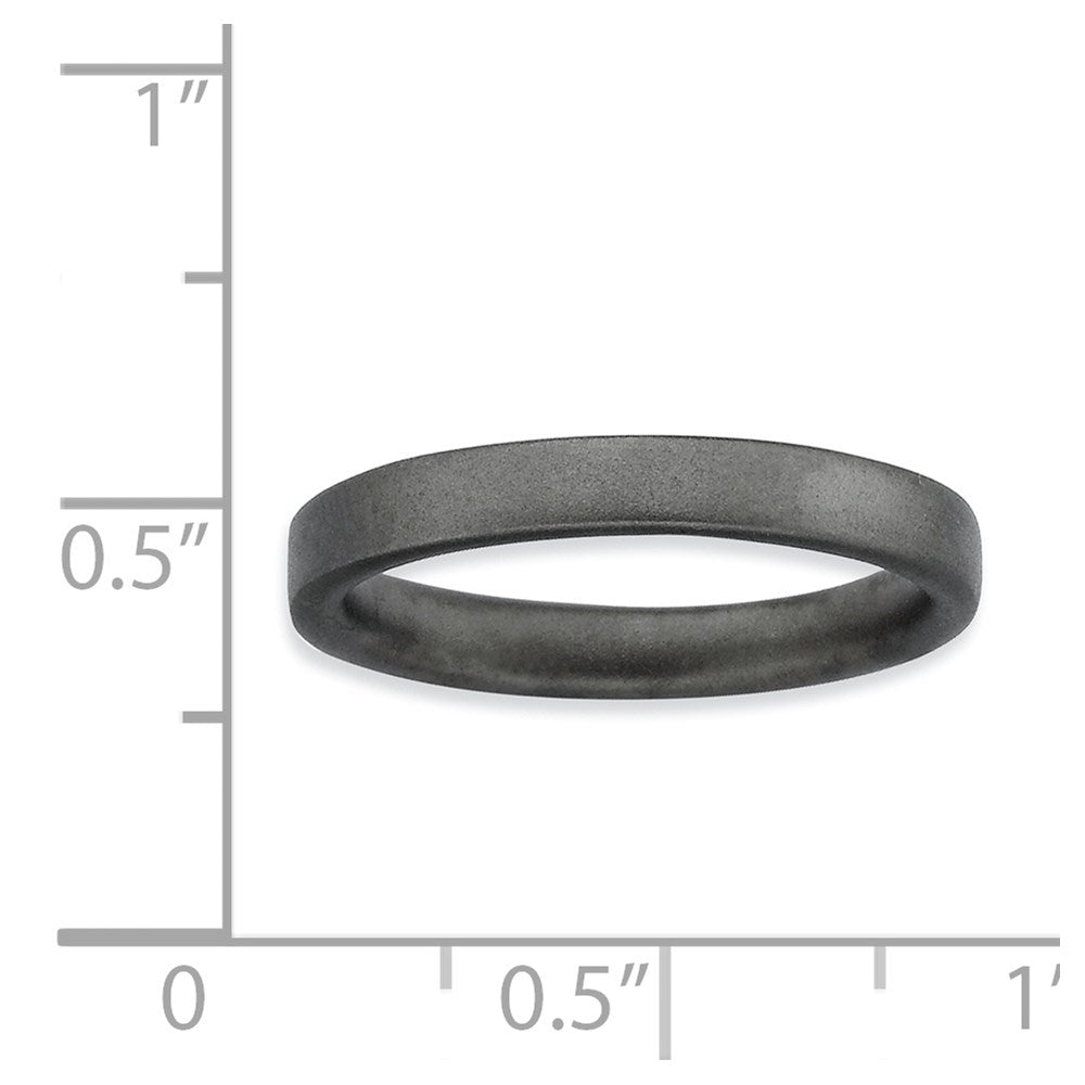 Sterling Silver Stackable Expressions Black-plated Satin Ring