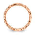 Sterling Silver Stackable Expressions Pink-plated Hearts Ring