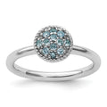 Sterling Silver Stackable Expressions Blue Topaz Rhodium Ring