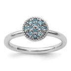 Sterling Silver Stackable Expressions Blue Topaz Rhodium Ring