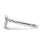 Sterling Silver Stackable Expressions Heart with Bow Diamond Ring