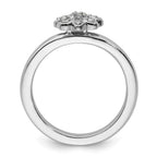 Sterling Silver Stackable Expressions Fleur De Lis Diamond Ring