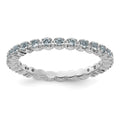 Sterling Silver Stackable Expressions Aquamarine Ring