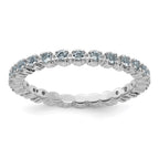 Sterling Silver Stackable Expressions Aquamarine Ring