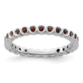 Sterling Silver Stackable Expressions Garnet Ring