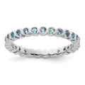 Sterling Silver Stackable Expressions Aquamarine Ring