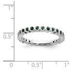 Sterling Silver Stackable Expressions Created Emerald Ring