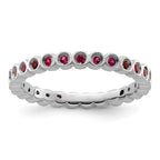 Sterling Silver Stackable Expressions Created Ruby Ring