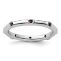 Sterling Silver Stackable Expressions Garnet Ring