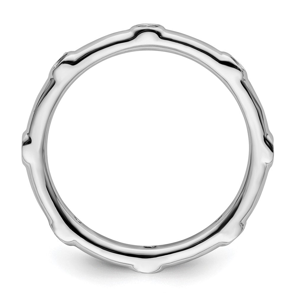 Sterling Silver Stackable Expressions Aquamarine Ring