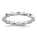 Sterling Silver Stackable Expressions Aquamarine Ring