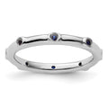 Sterling Silver Stackable Expressions Created Sapphire Ring