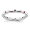 Sterling Silver Stackable Expressions Pink Tourmaline Ring