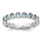 Sterling Silver Stackable Expressions Aquamarine Ring