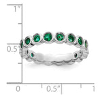 Sterling Silver Stackable Expressions Created Emerald Ring
