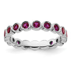 Sterling Silver Stackable Expressions Created Ruby Ring