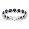 Sterling Silver Stackable Expressions Created Sapphire Ring