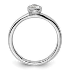 Sterling Silver Stackable Expressions Oval White Topaz Ring