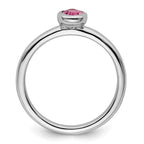 Sterling Silver Stackable Expressions Oval Pink Tourmaline Ring
