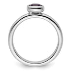 Sterling Silver Stackable Expressions Cushion Cut Amethyst Ring