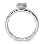 Sterling Silver Stackable Expressions Cushion Cut Aquamarine Ring