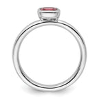 SS Stackable Expressions Cushion Cut Pink Tourmaline Ring
