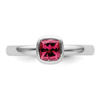 SS Stackable Expressions Cushion Cut Pink Tourmaline Ring
