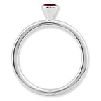 Sterling Silver Stackable Expressions High 4mm Round Garnet Ring